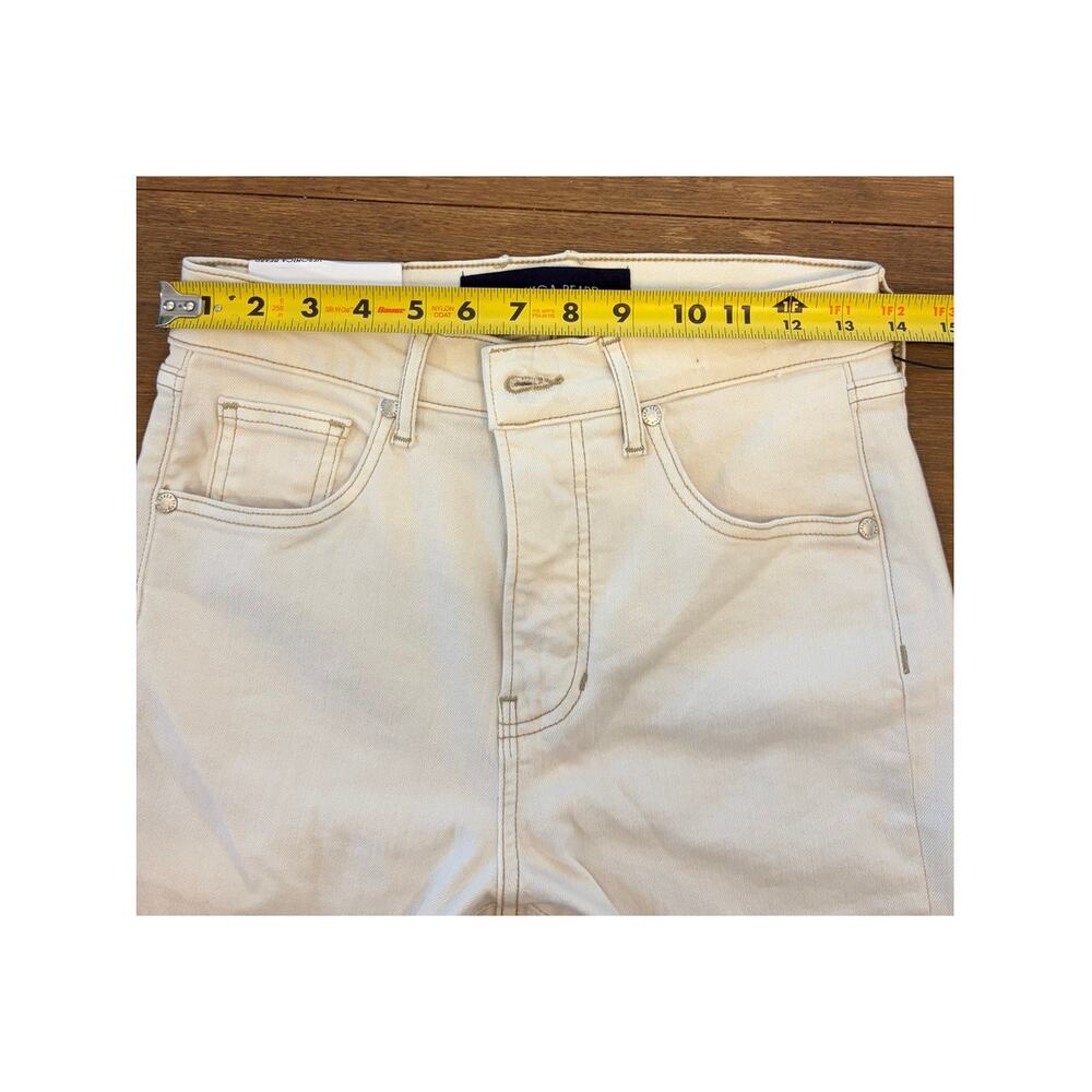 NWT Veronica Beard Beverly High Rise Skinny Flare Jeans Ecru 28 Made USA - Picture 6 of 9